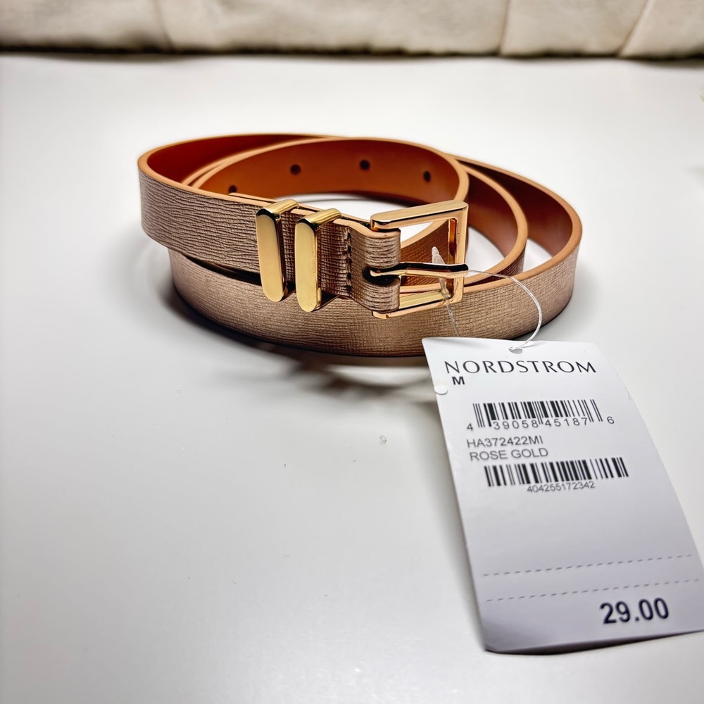 Nordstrom | Halogen Medium Rose Gold Trouser Fit Belt | NWT